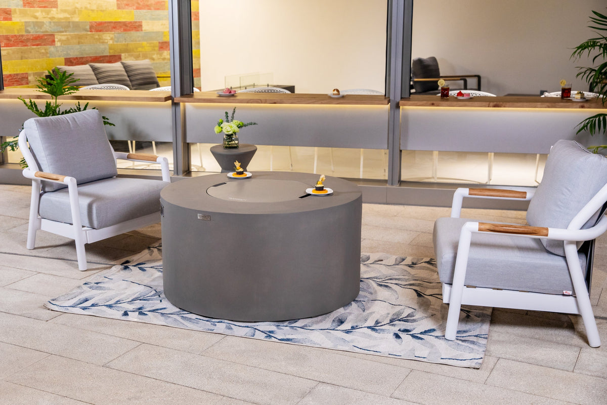 Pacaya Fire Table - Light Gray - Liquid Propane - View 8 - Elementi Fires