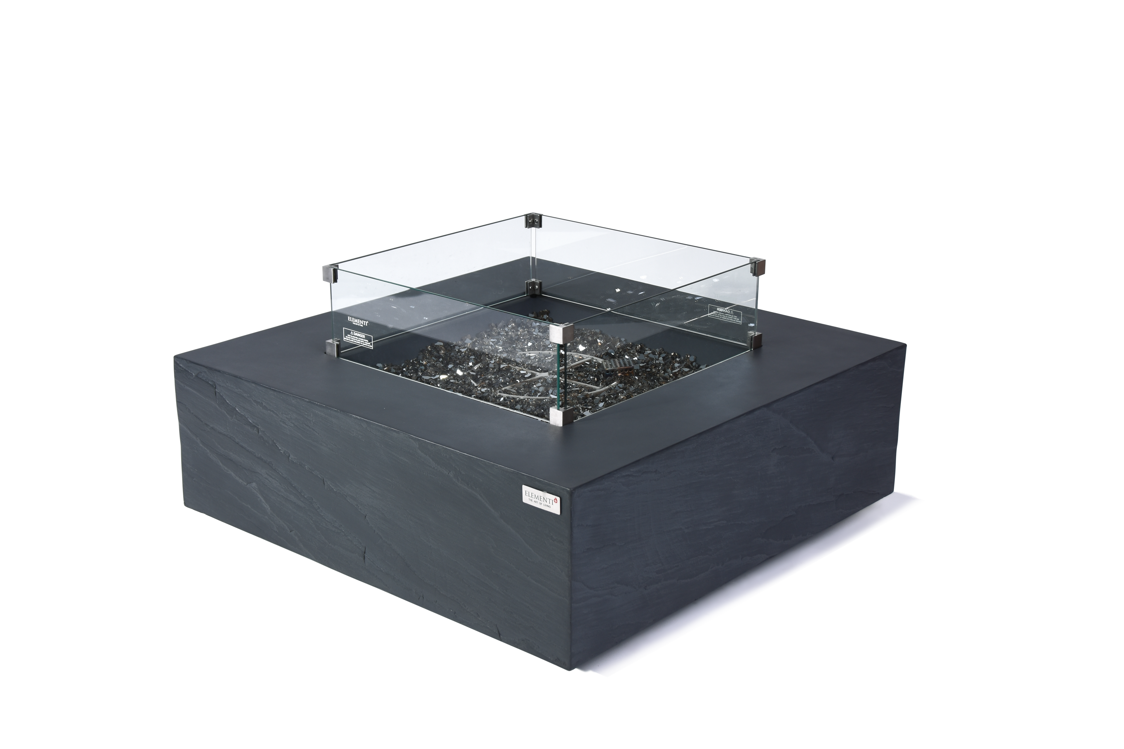 Elementi Plus - Roraima Fire Table - Slate Black Square - Natural Gas