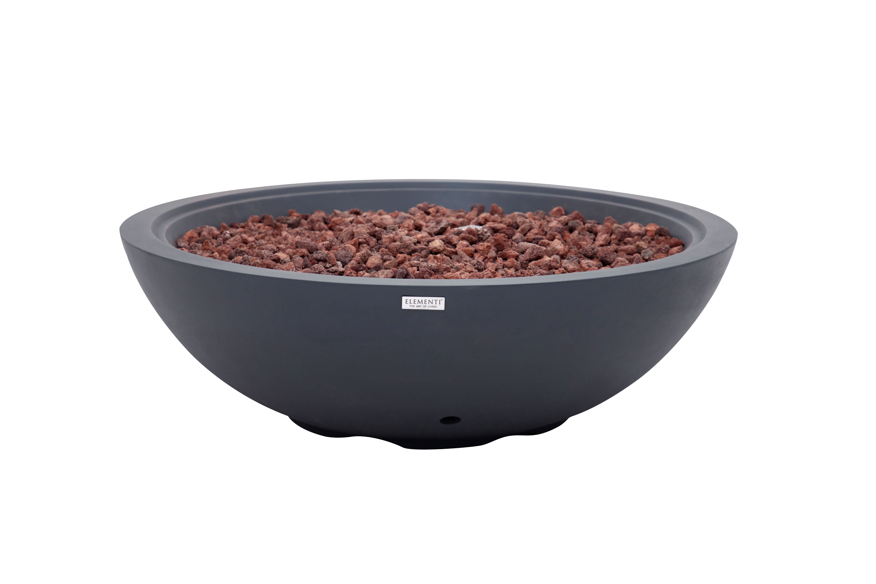 Elementi Plus - Rose Bowl Round Fire Pit - Dark Gray - Natural Gas