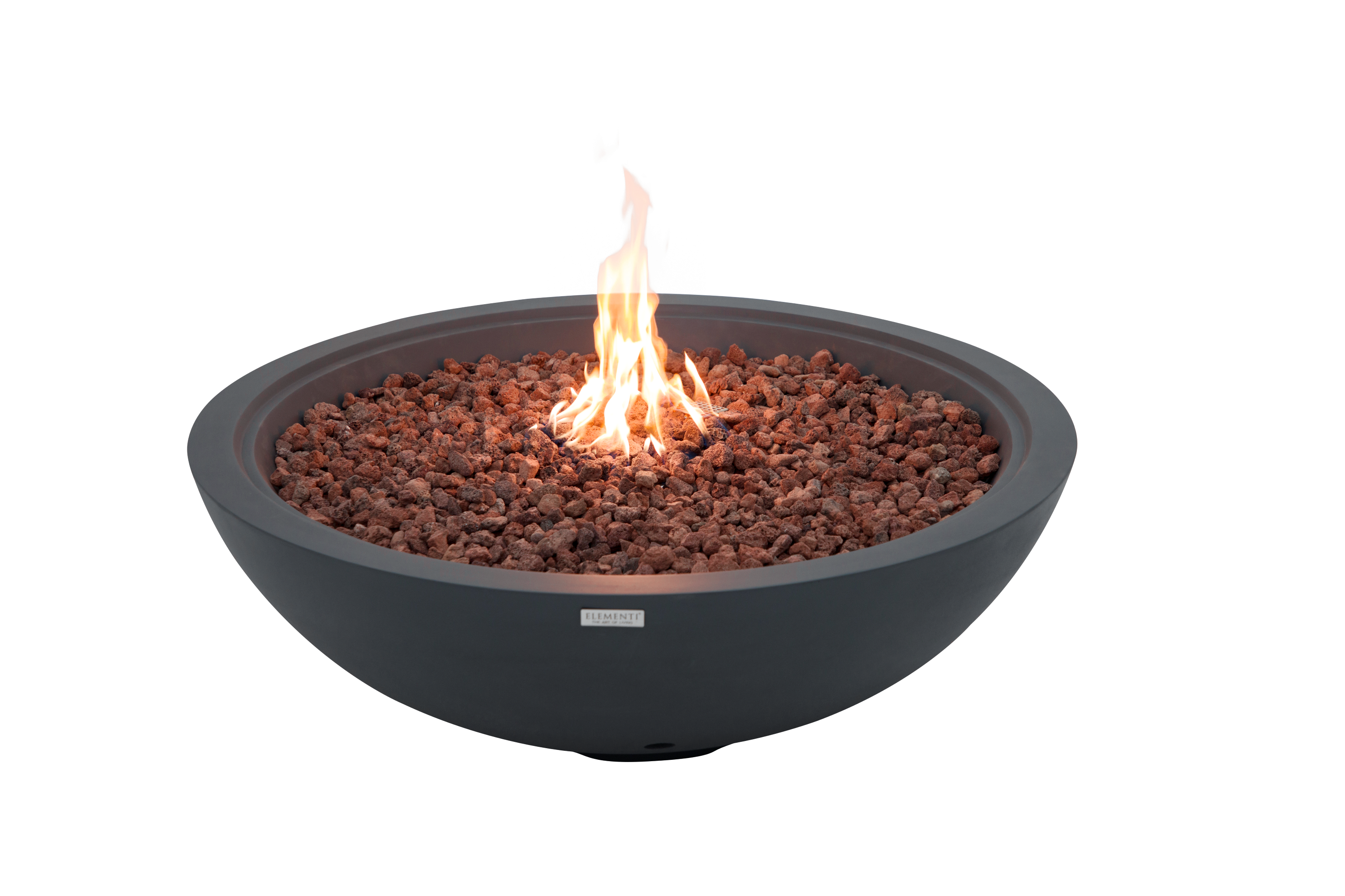 Elementi Plus - Rose Bowl Round Fire Pit - Dark Gray - Natural Gas