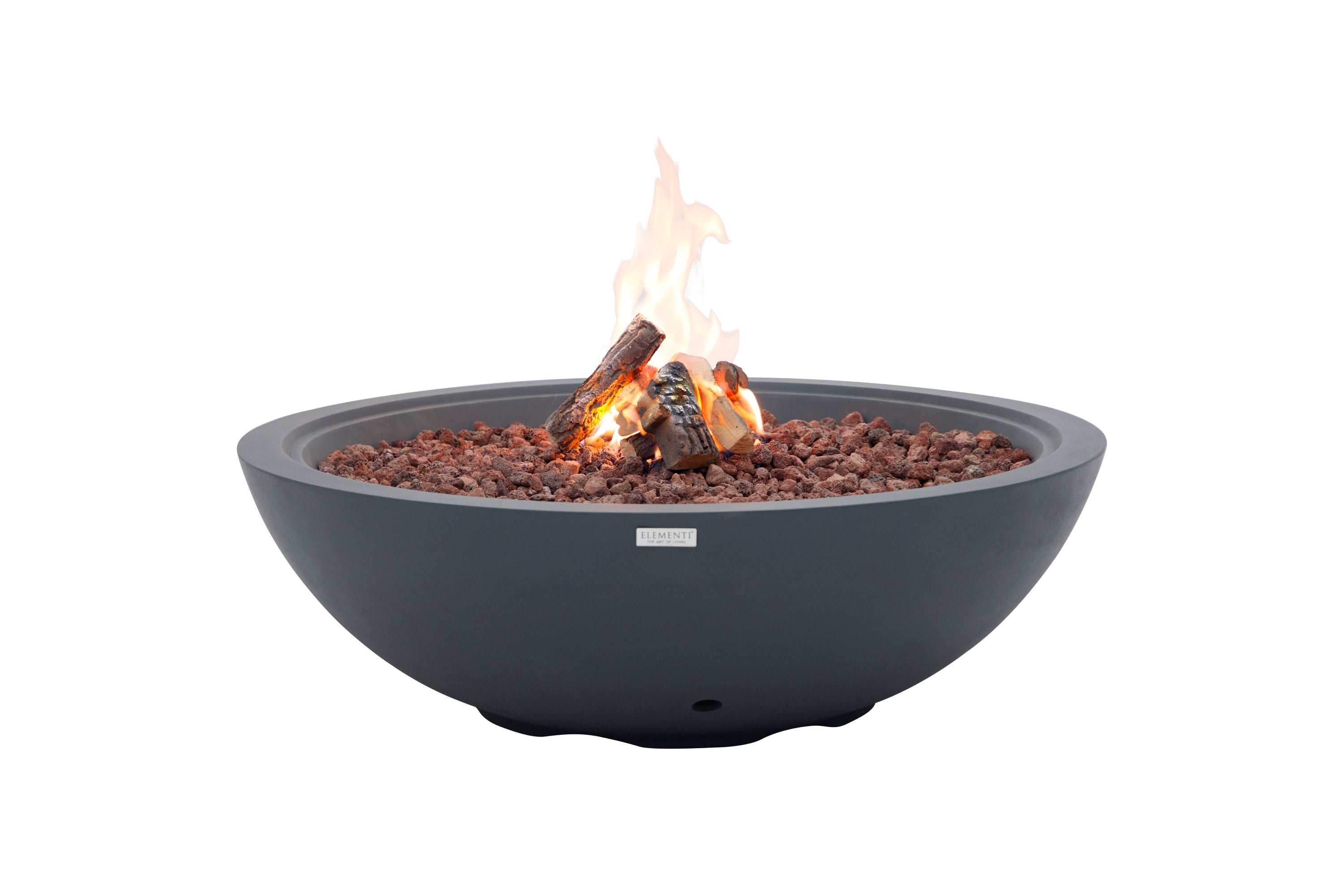 Elementi Plus - Rose Bowl Round Fire Pit - Dark Gray - Liquid Propane
