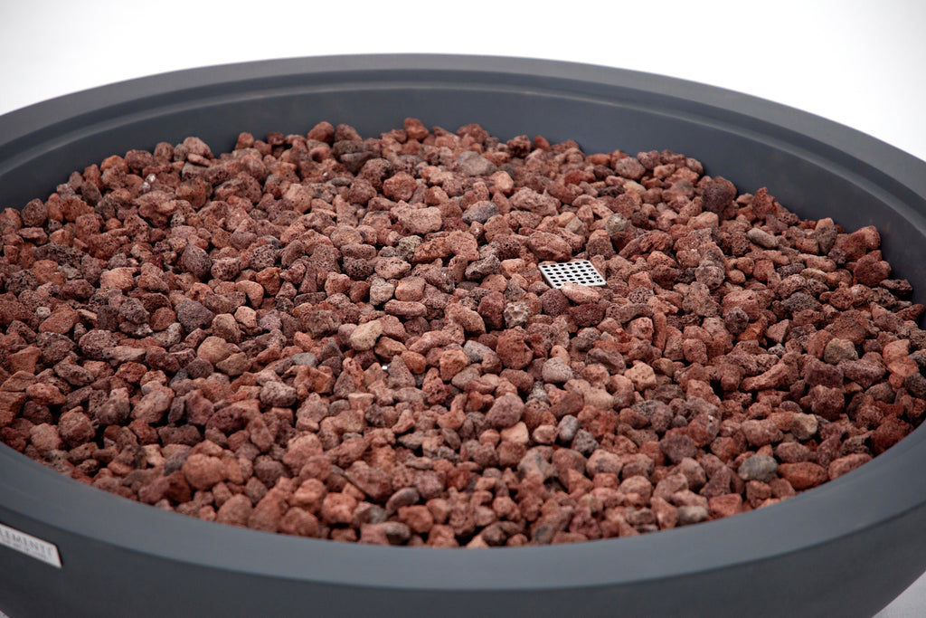 Elementi Plus - Rose Bowl Round Fire Pit - Dark Gray - Liquid Propane