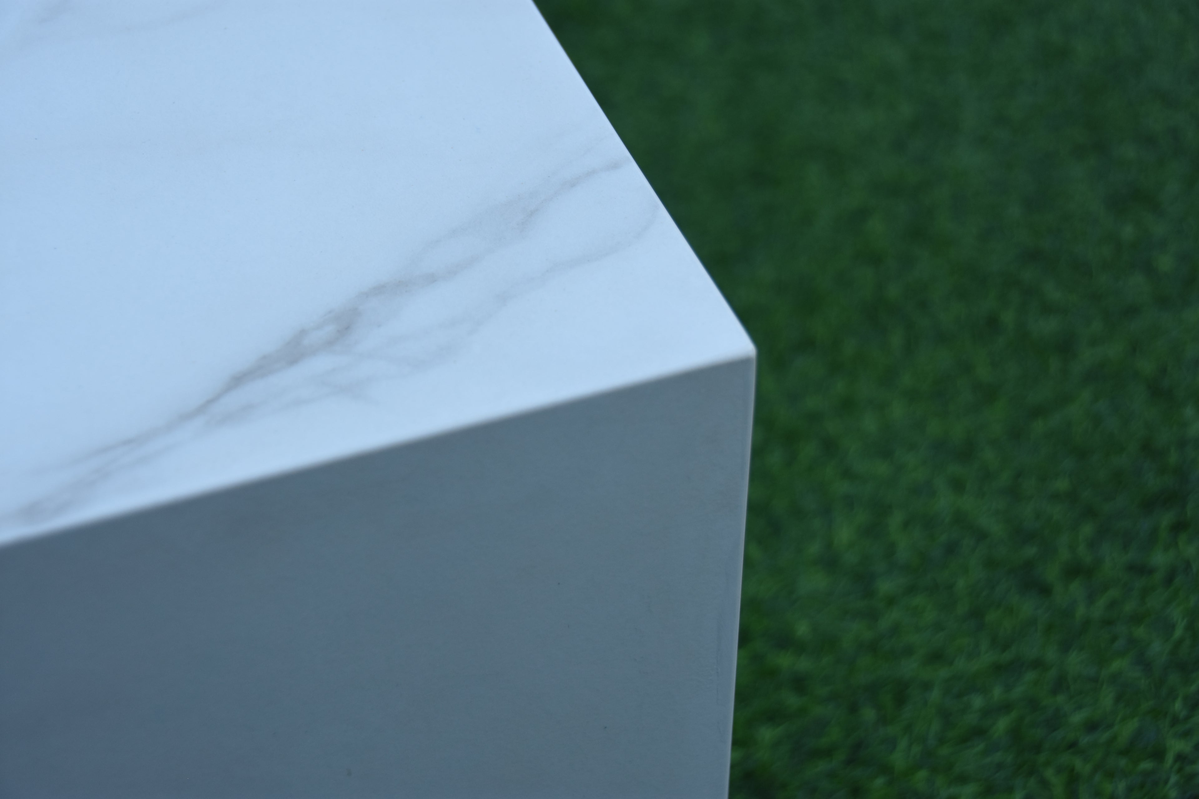 Elementi Plus - Carrara Porcelain Fire Table - White Rectangle - Liquid Propane