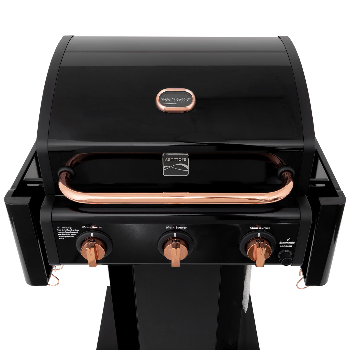 Kenmore - 3 Burner Pedestal Gas Grill - Black/Copper