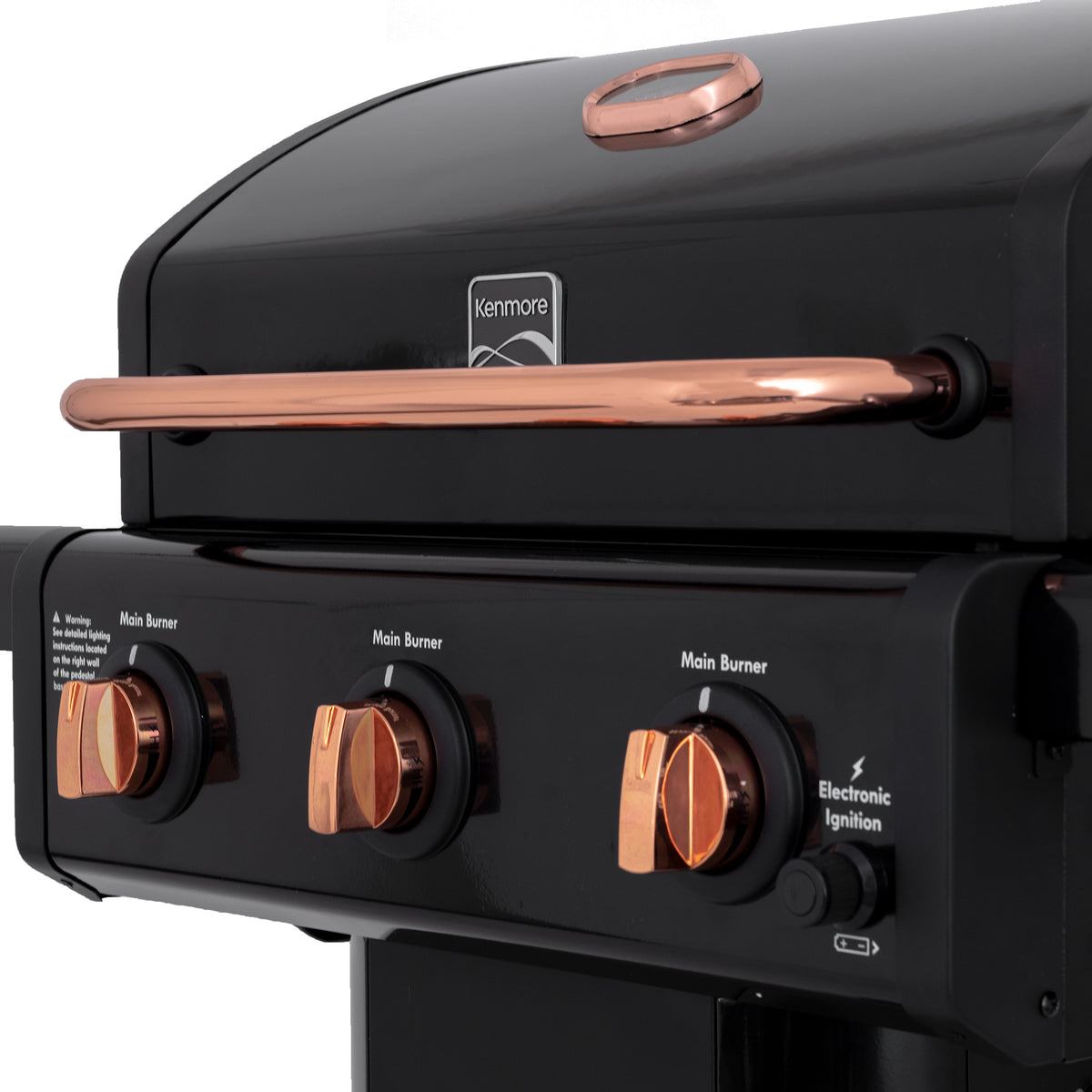 Kenmore - 3 Burner Pedestal Gas Grill - Black/Copper