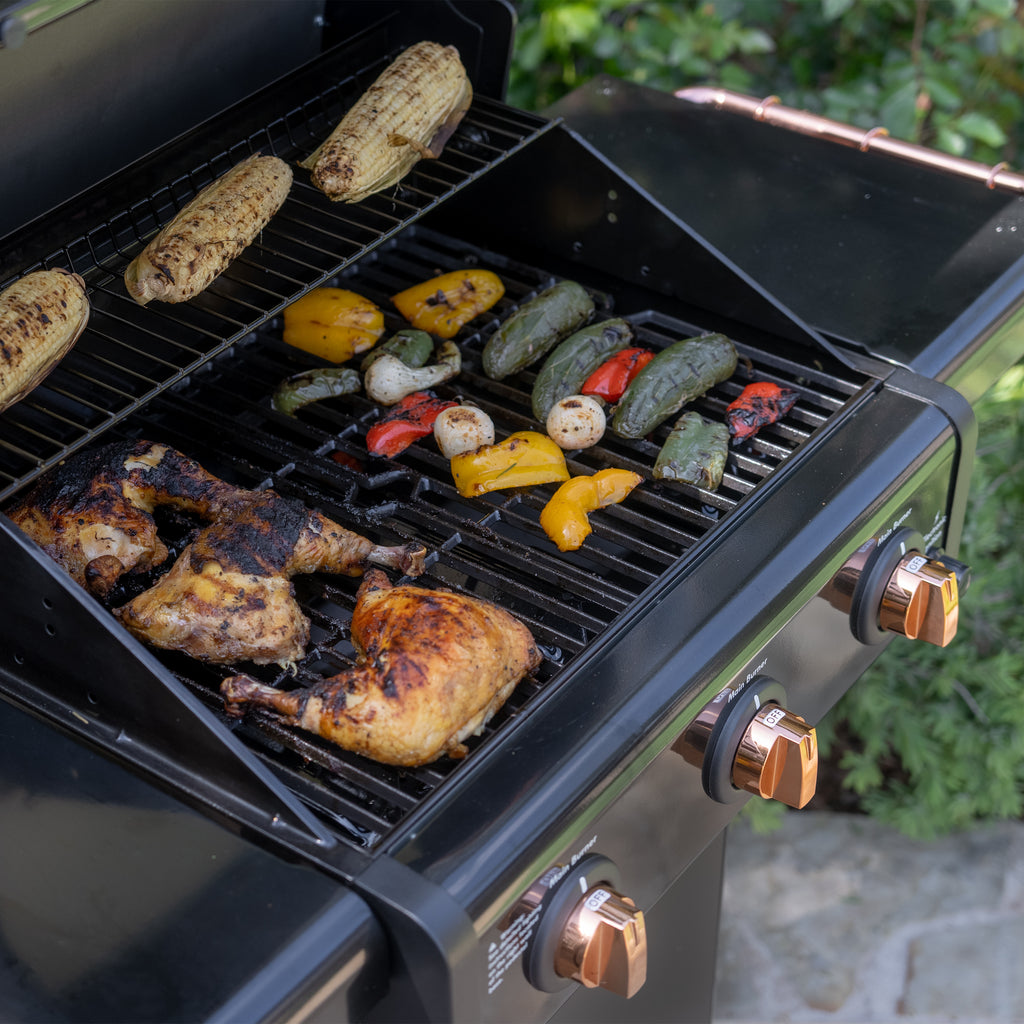 Kenmore - 3 Burner Pedestal Gas Grill - Black/Copper