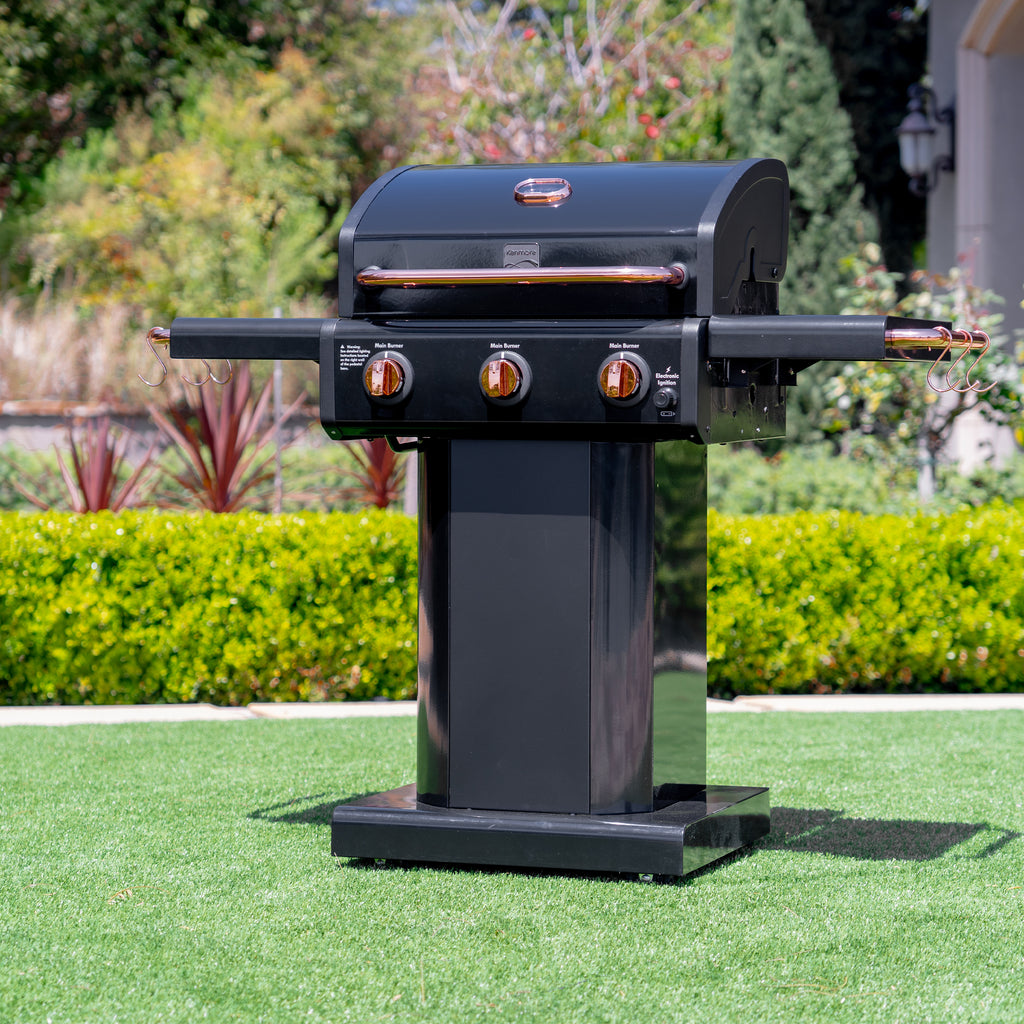 Kenmore - 3 Burner Pedestal Gas Grill - Black/Copper