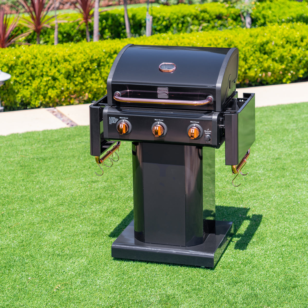Kenmore - 3 Burner Pedestal Gas Grill - Black/Copper