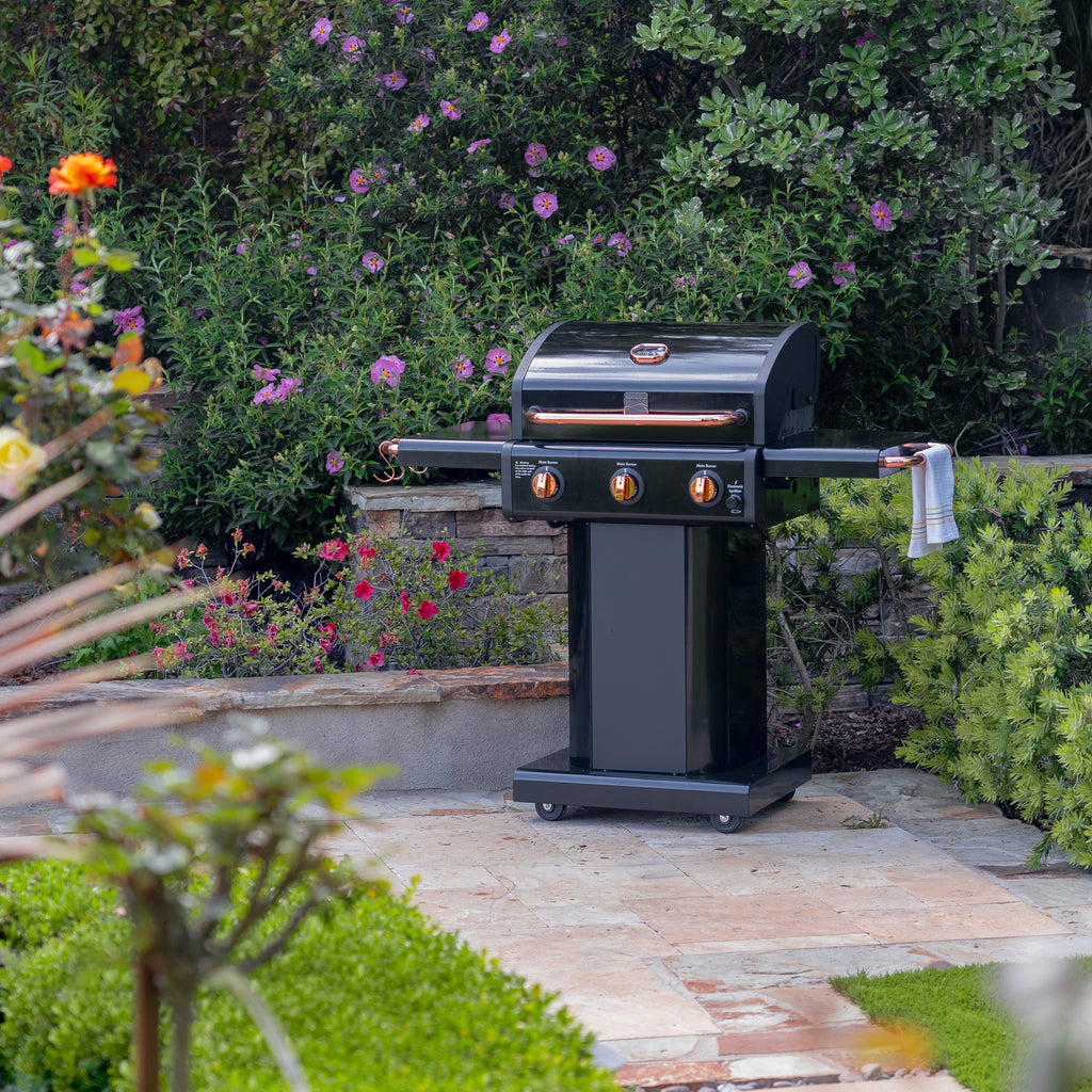Kenmore - 3 Burner Pedestal Gas Grill - Black/Copper
