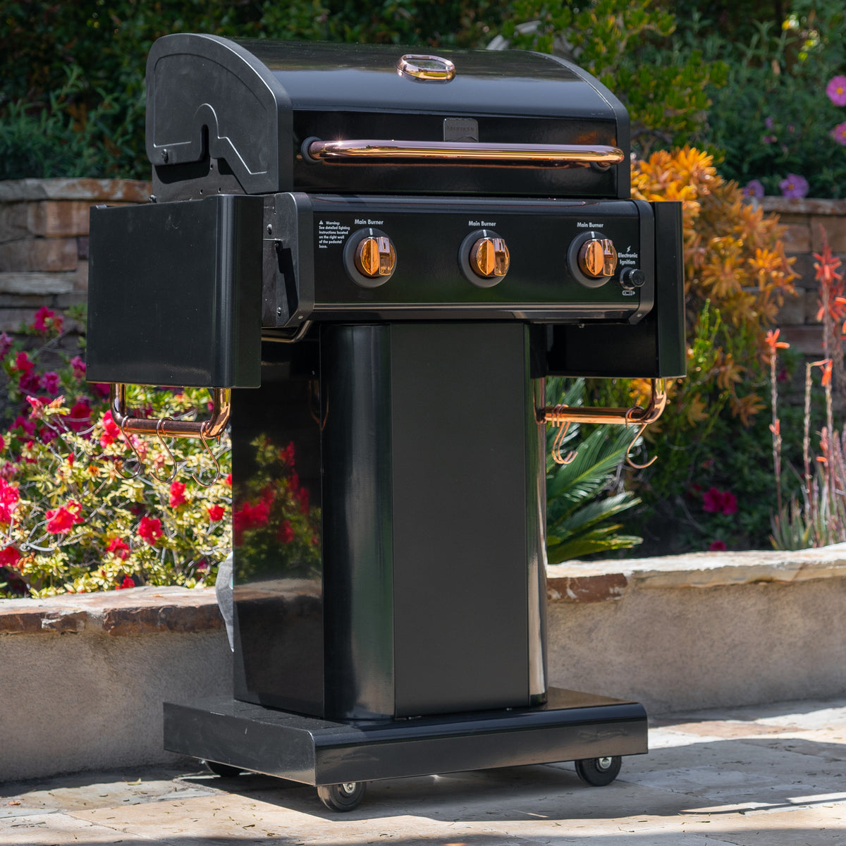 Kenmore - 3 Burner Pedestal Gas Grill - Black/Copper