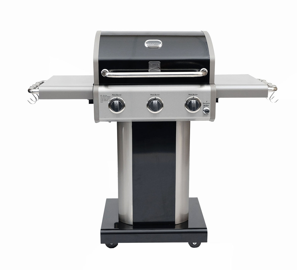 Kenmore - 3 Burner Pedestal Gas Grill - Black