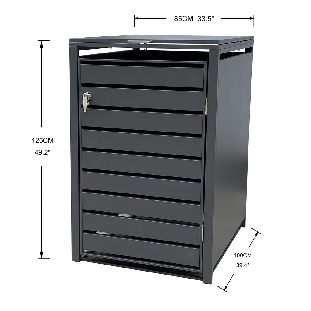 Backyard Lifestyles - Single Refuse Shed - Large - Dark Grey (33"x39"x49")