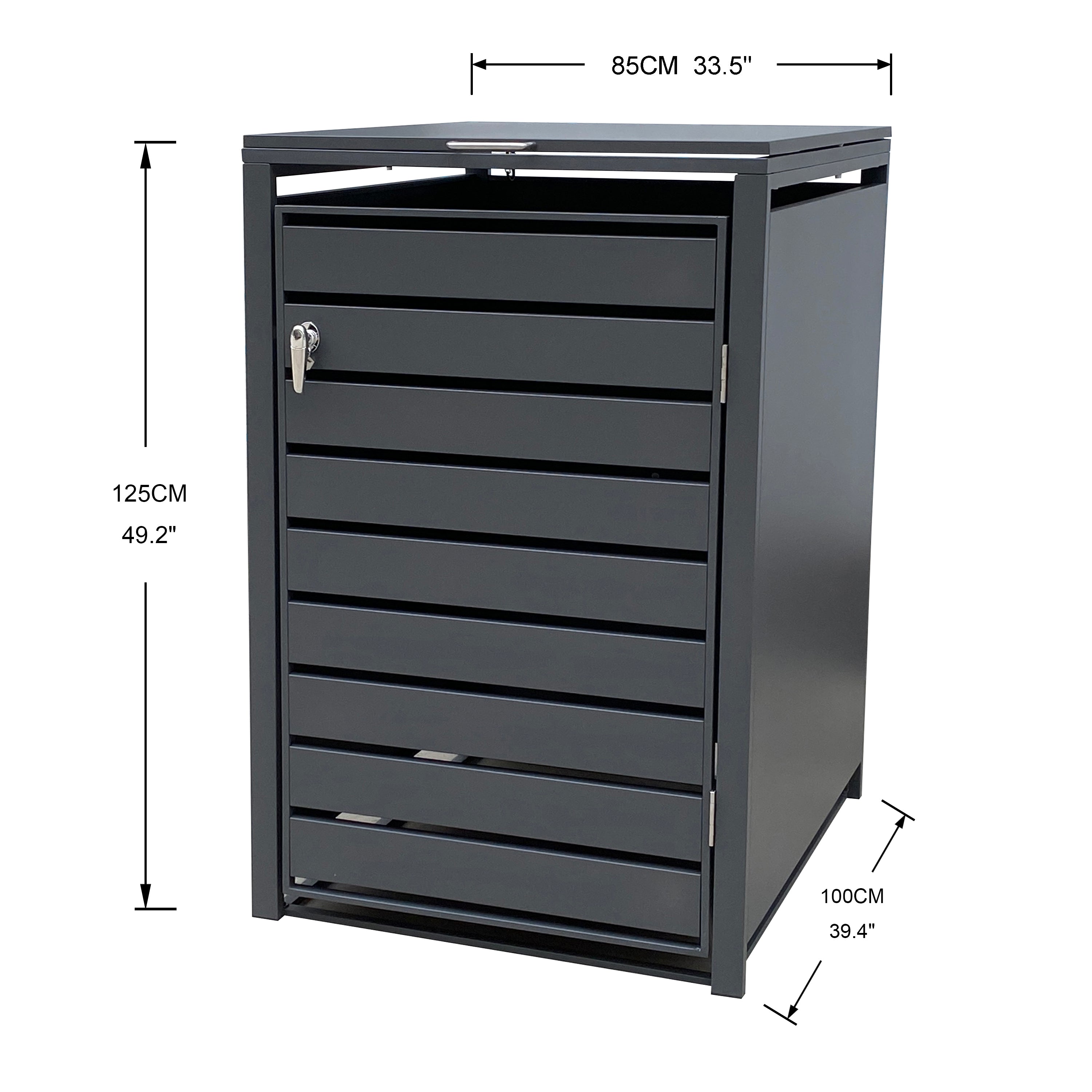 Backyard Lifestyles - Single Refuse Shed - Large - Dark Grey (33"x39"x49")