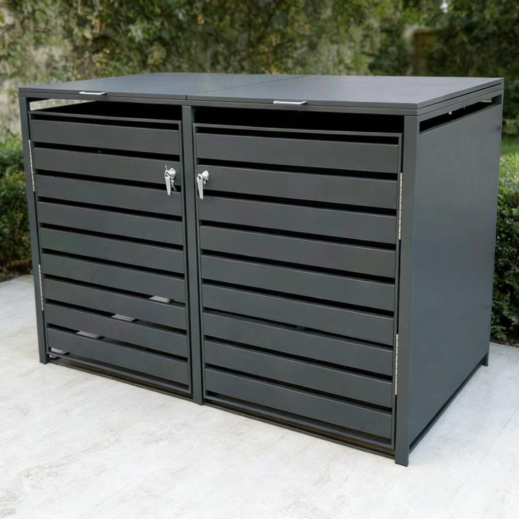 Backyard Lifestyles - Double Refuse Shed - Large - Dark Grey (68"x39"x49")