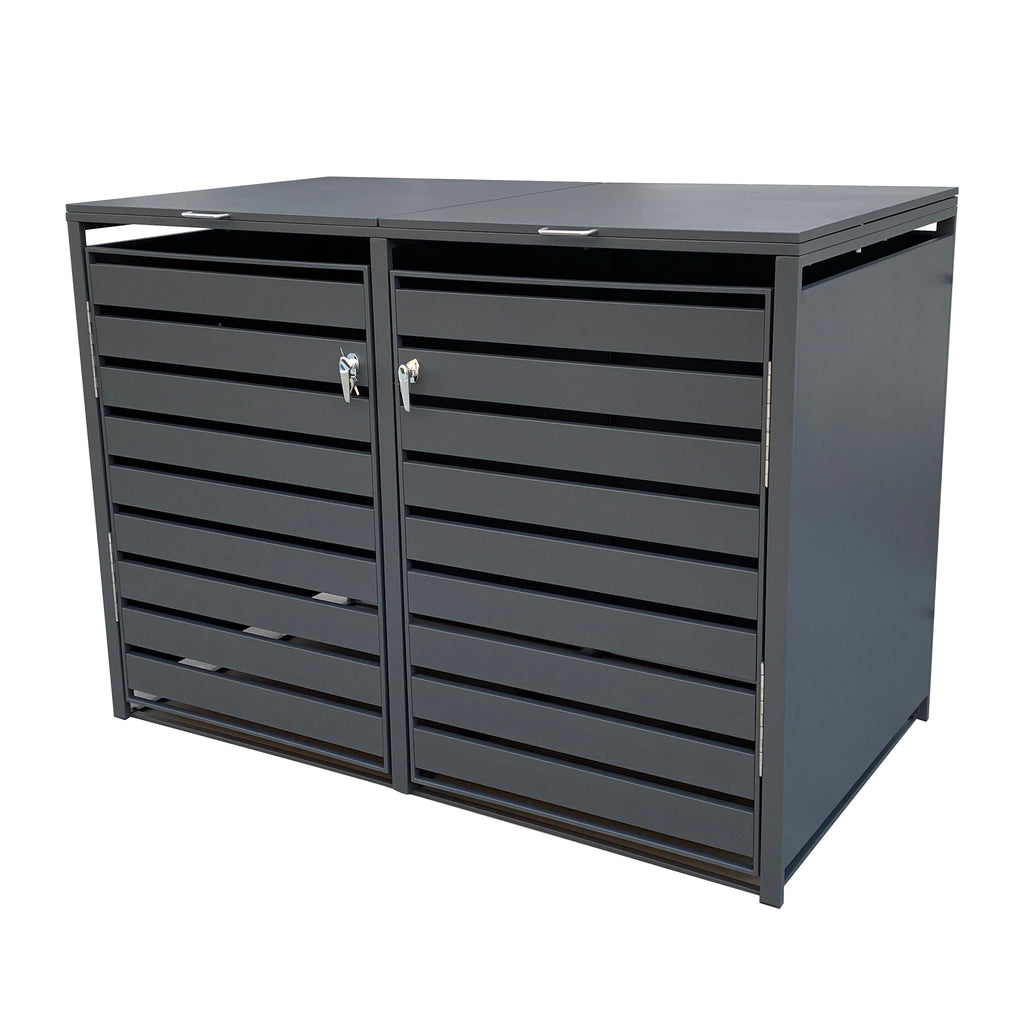 Backyard Lifestyles - Double Refuse Shed - Large - Dark Grey (68"x39"x49")