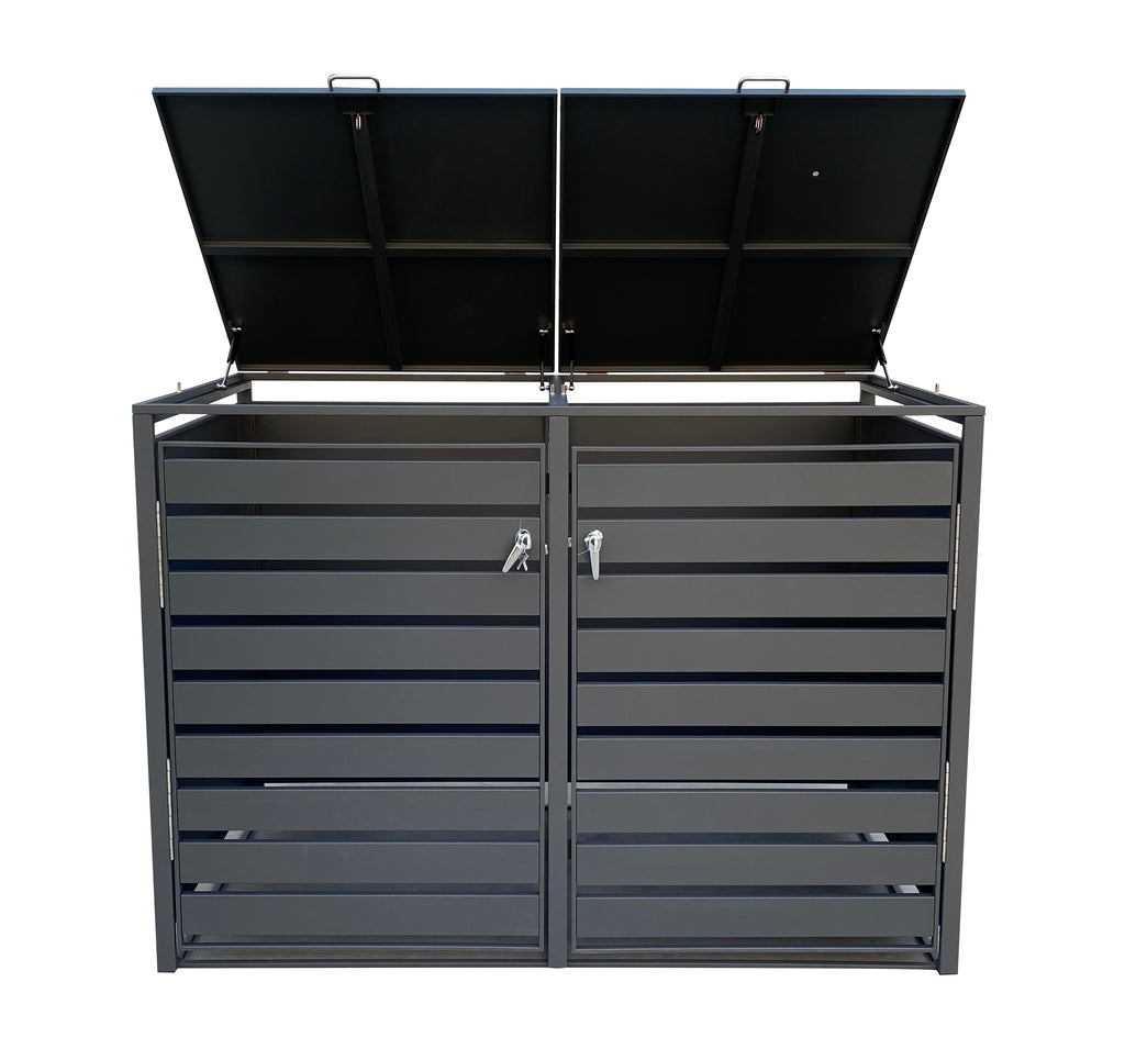 Backyard Lifestyles - Double Refuse Shed - Large - Dark Grey (68"x39"x49")