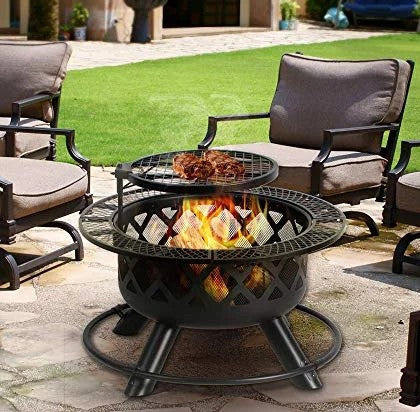 Shinerich - 24” Fire Pit with Grill