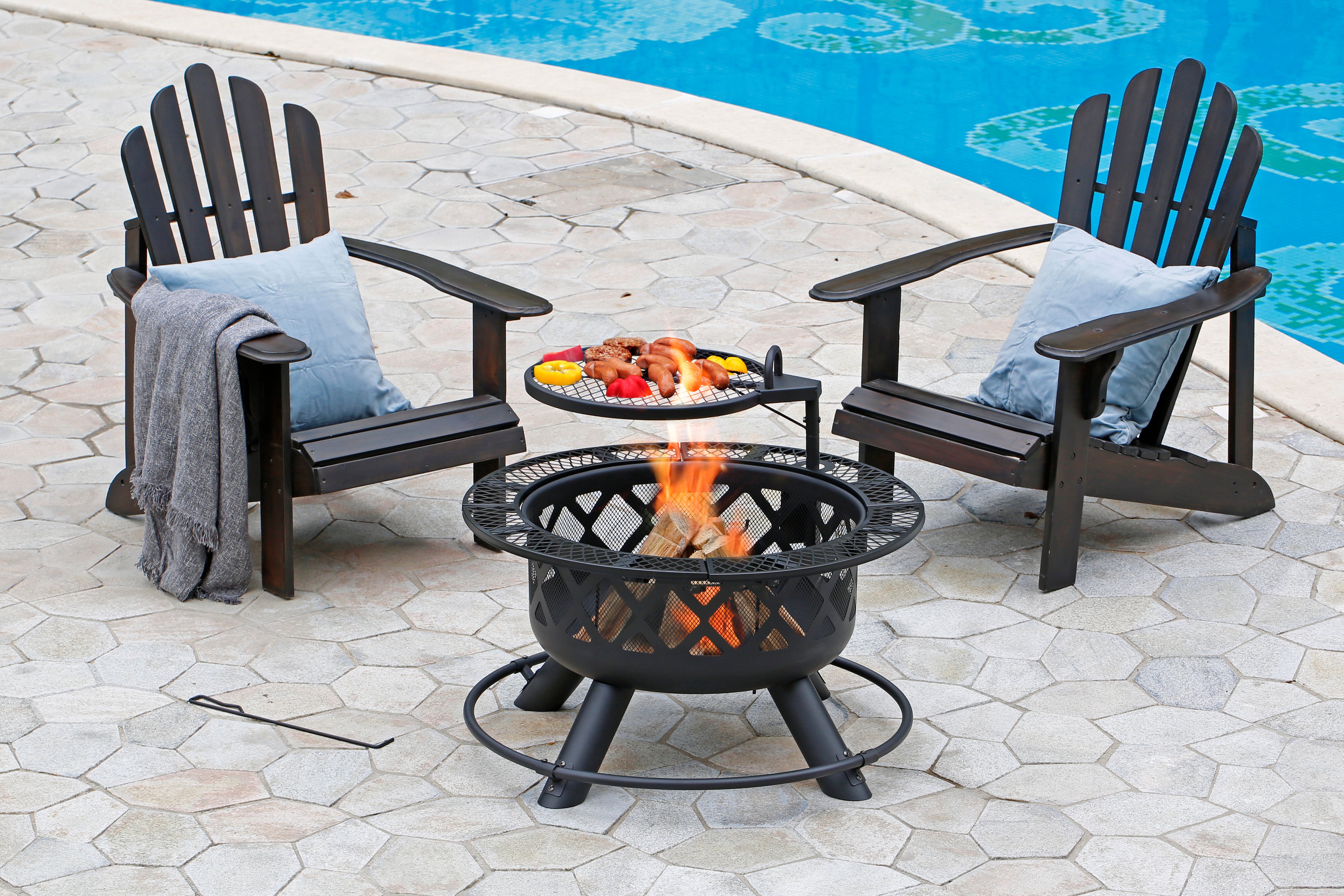Shinerich - 24” Fire Pit with Grill