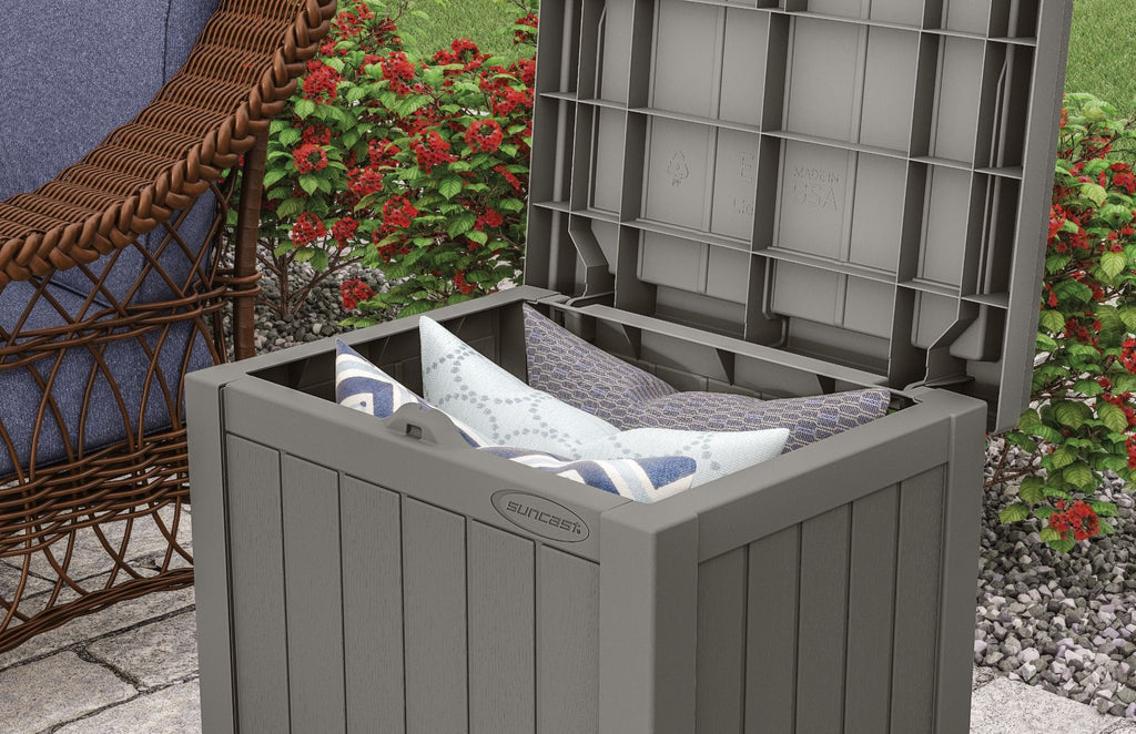 Suncast - 22 Gal. Small Deck Box with Storage Seat - Stoney