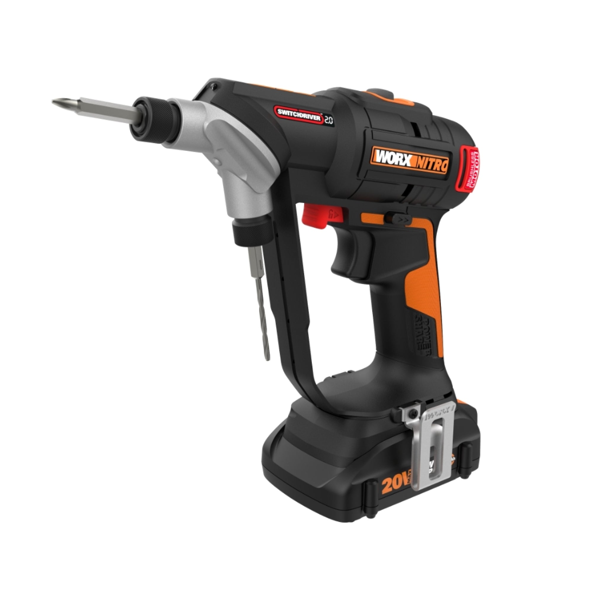 Worx - Nitro 20V Brushless Switchdriver 2.0 2-in-1 Cordless Drill and Driver