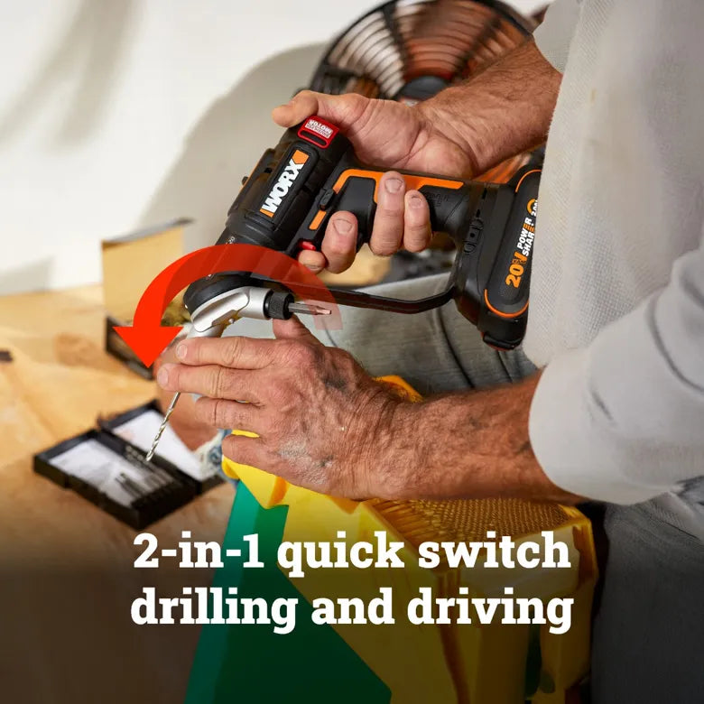 Worx - Nitro 20V Brushless Switchdriver 2.0 2-in-1 Cordless Drill and Driver