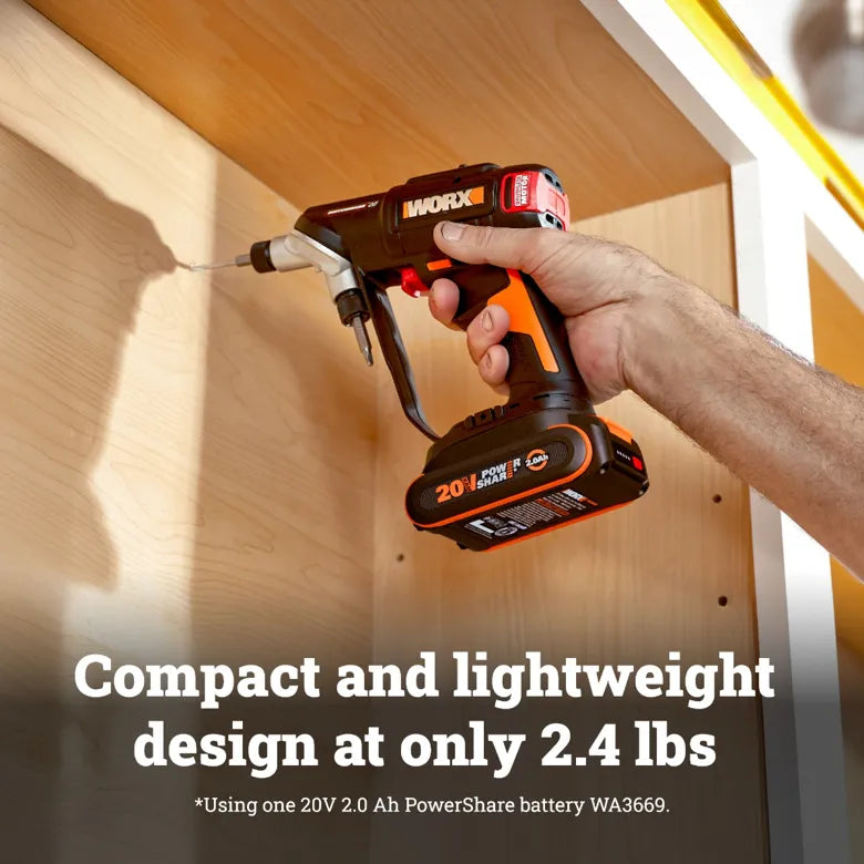Worx - Nitro 20V Brushless Switchdriver 2.0 2-in-1 Cordless Drill and Driver