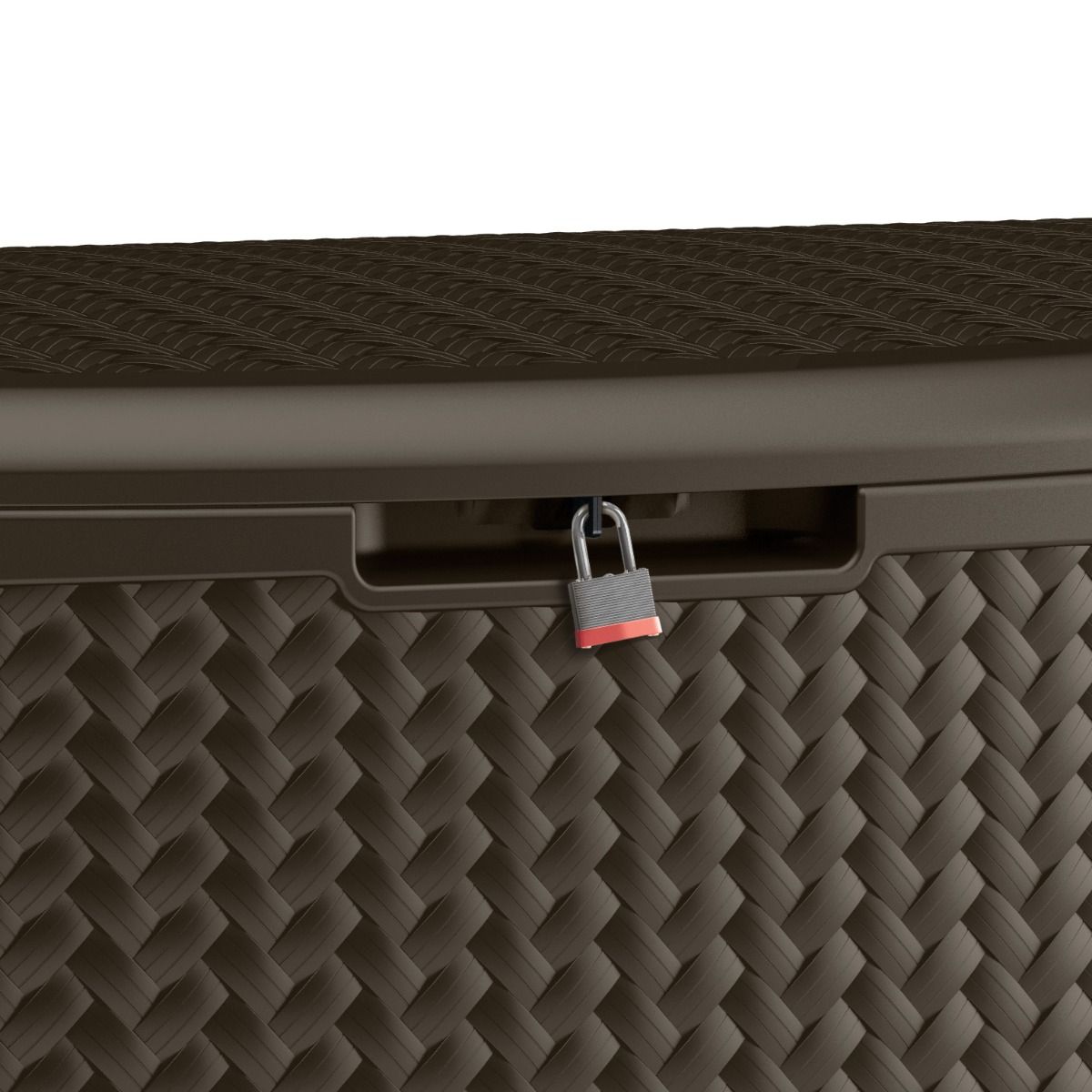 Suncast - 124 Gal. Herringbone Deck Box - Java - Detail View 5