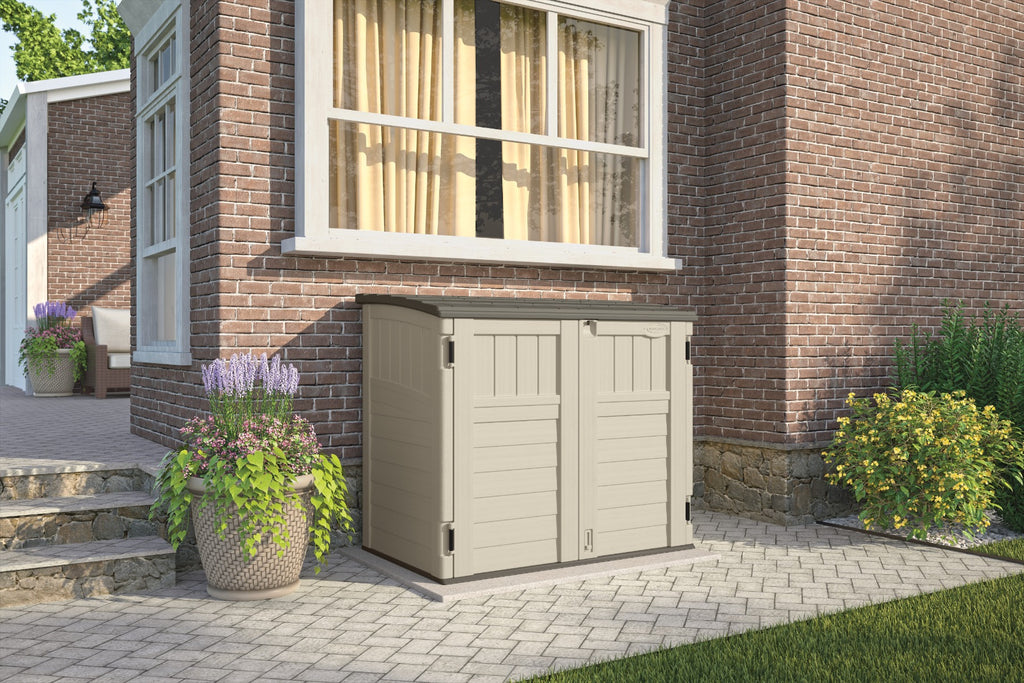Suncast - 34 cu.ft. Horizontal Shed - Vanilla with...
