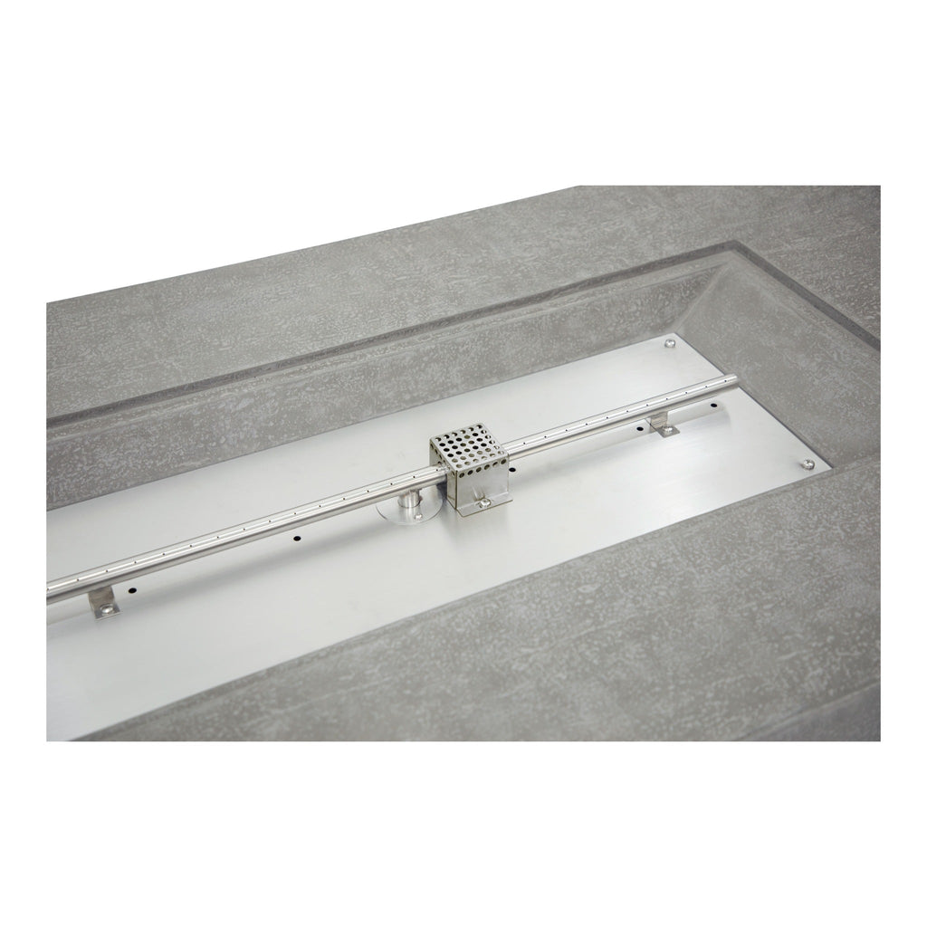 Elementi Andes Fire Table Light Gray - Stainless Steel 304 Linear Burner Tube and Pan Assembly