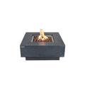 Elementi Manhattan Square Concrete Fire Table - Dark Gray - Active Flame Studio Hero View