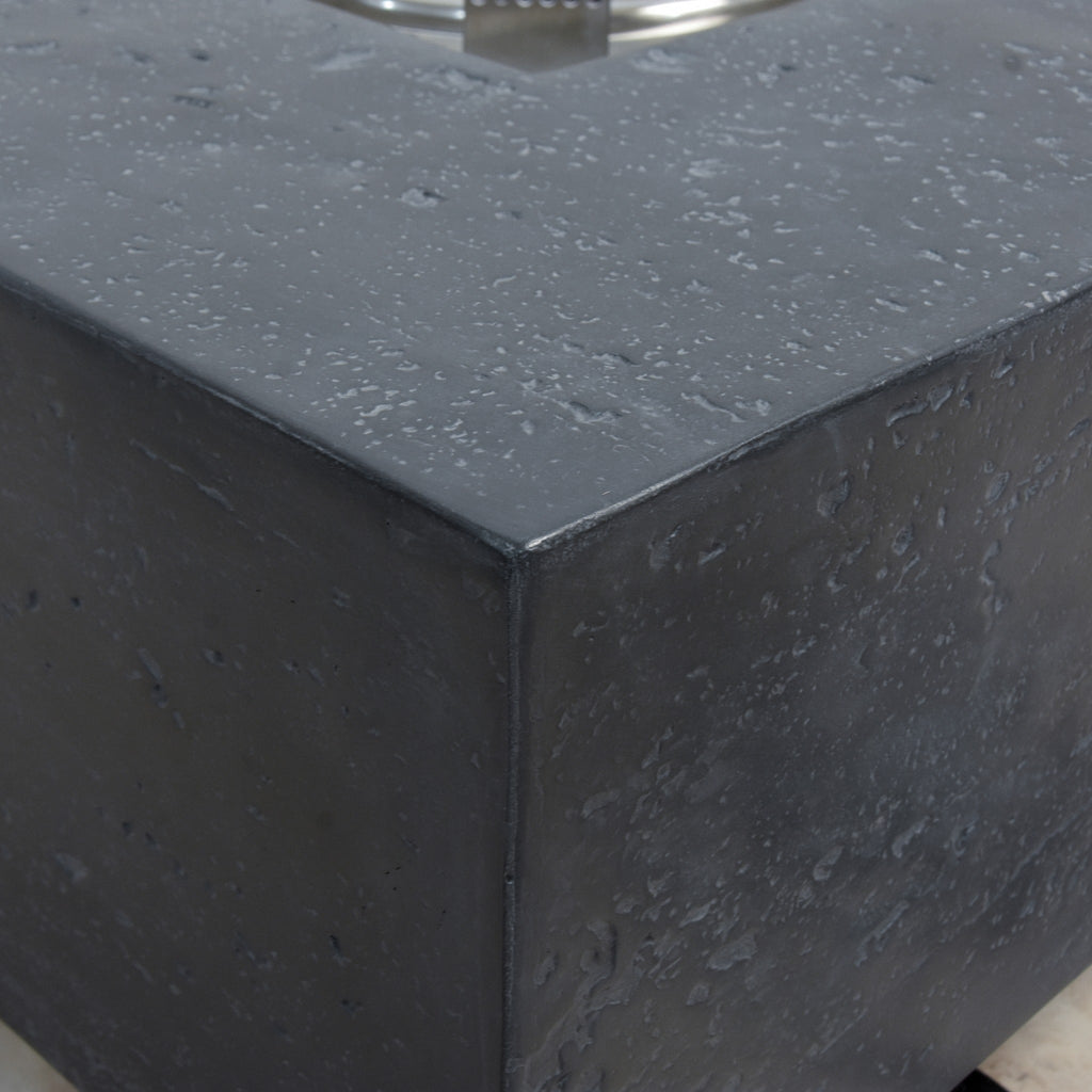 Elementi Manhattan Fire Table - Dark Gray - Handcrafted Glass-Fiber Reinforced Concrete Texture