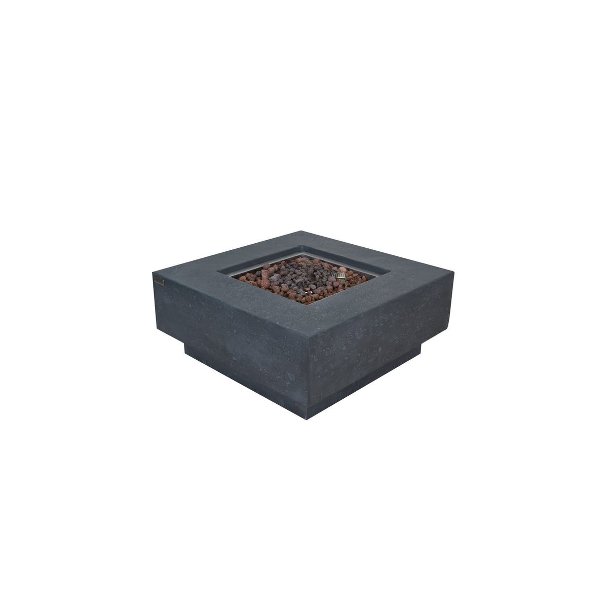 Elementi Manhattan Square Concrete Fire Table - Dark Gray - High Angle Studio Profile