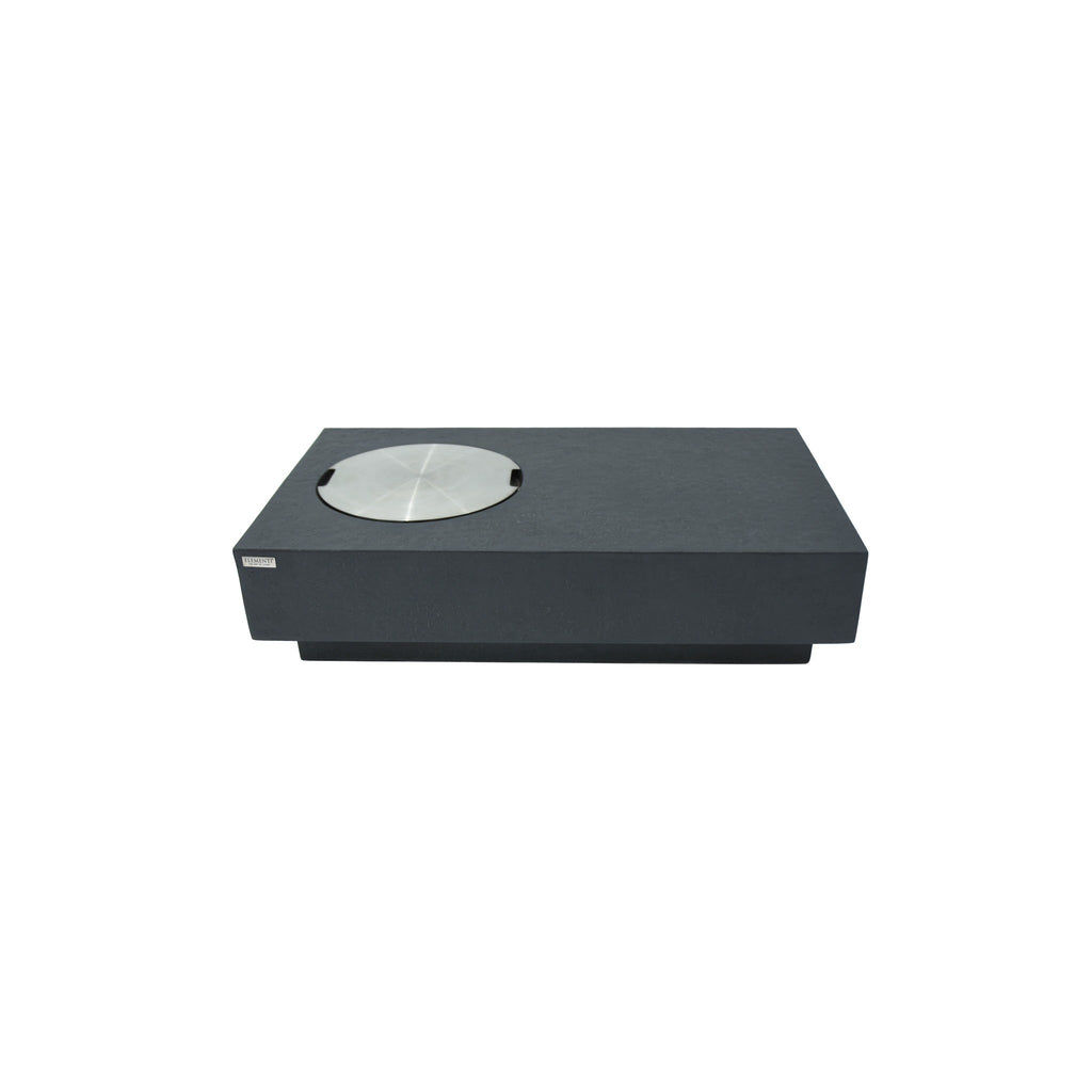 Elementi Metropolis Fire Table - Dark Gray - Flush Fit Stainless Steel Burner Cover Lid