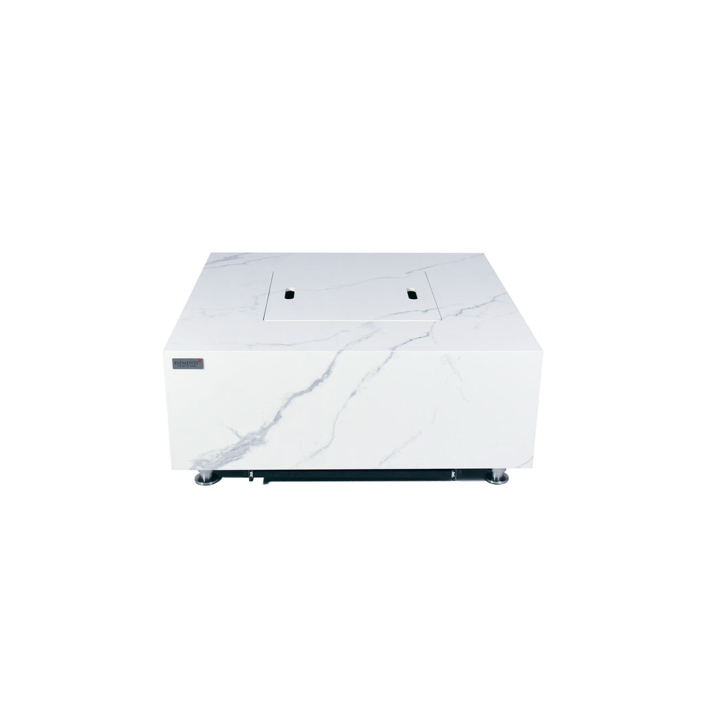 Elementi Plus Bianco Fire Table - Full White Porcelain Cover Lid Converting to Coffee Table