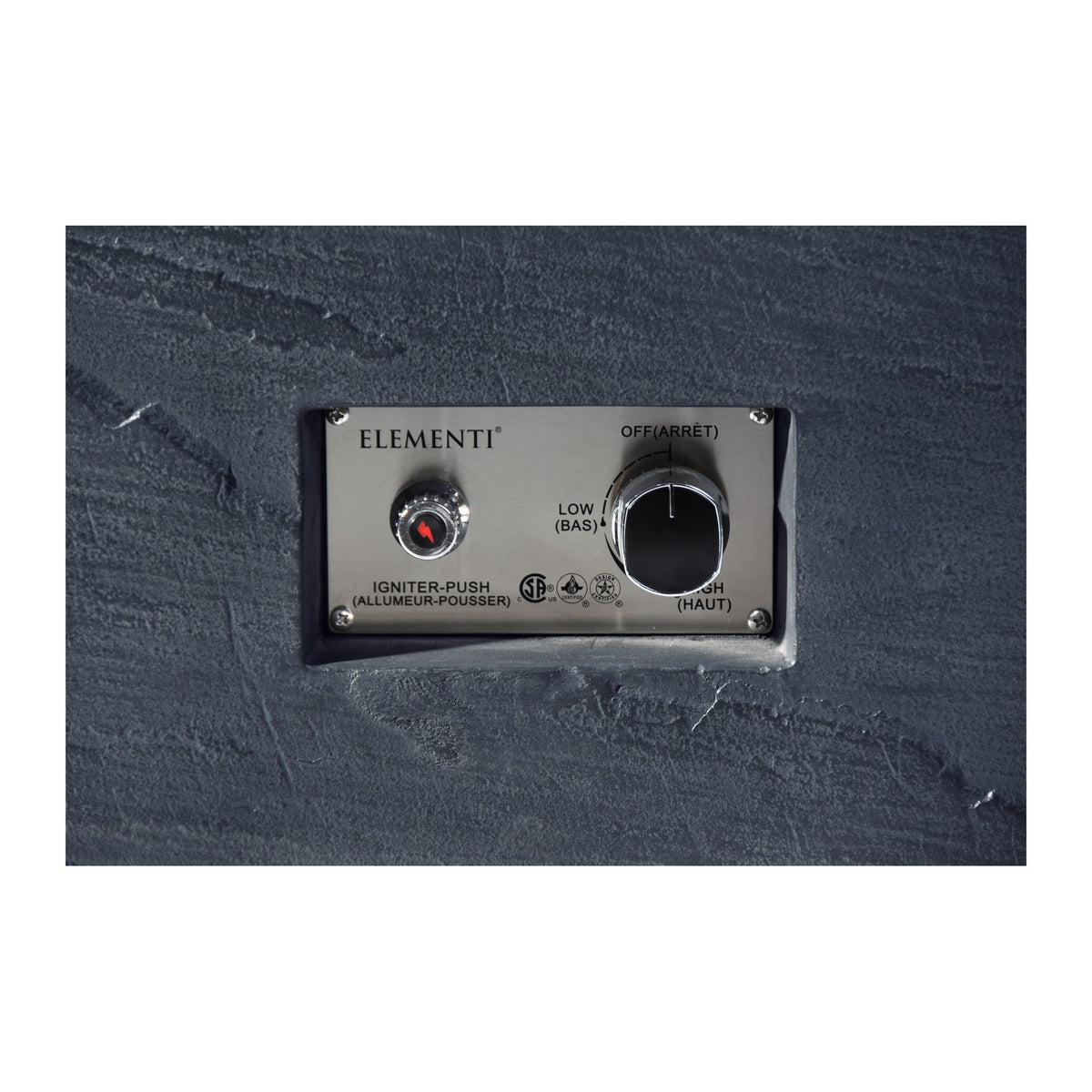 Elementi Plus Roraima Fire Table - Stainless Steel Electronic Ignition Control Panel