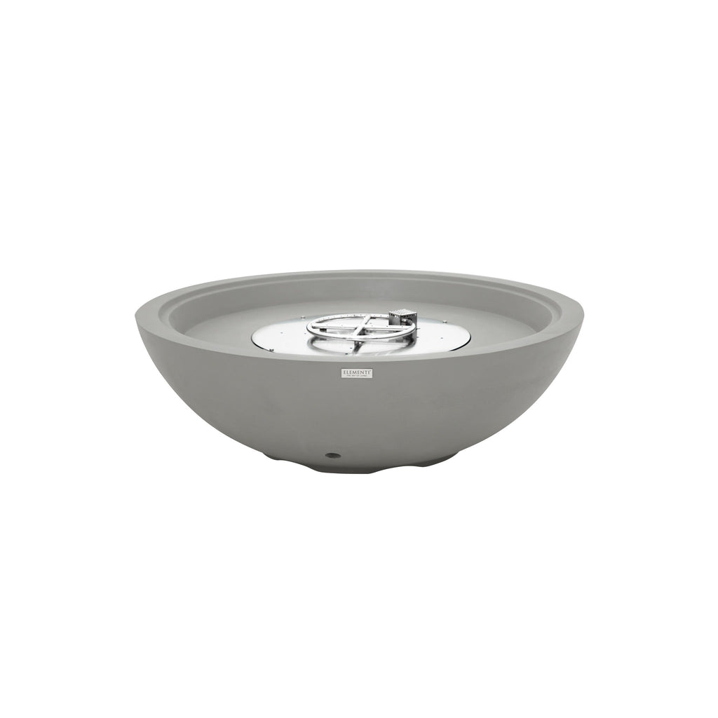 Elementi Plus Rose Bowl Round Fire Pit - Light Gray - Interior 304 Stainless Steel Pan