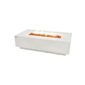 Elementi Plus Sarasota Fire Table - Frosted Cream White GFRC Concrete Rectangle - Hero View with Active Linear Flame