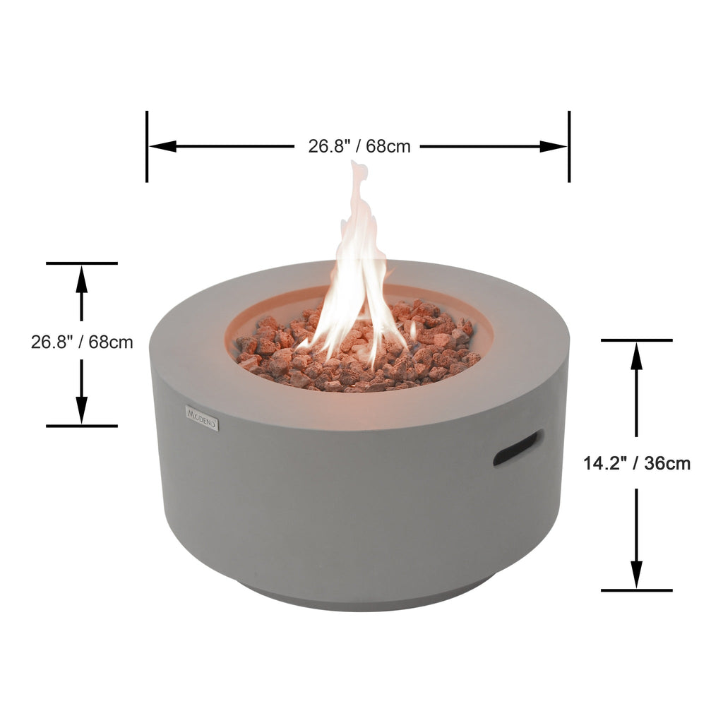 Modeno Waterford Fire Table - Dimensions & Specifications Technical Diagram - Elementi Fires