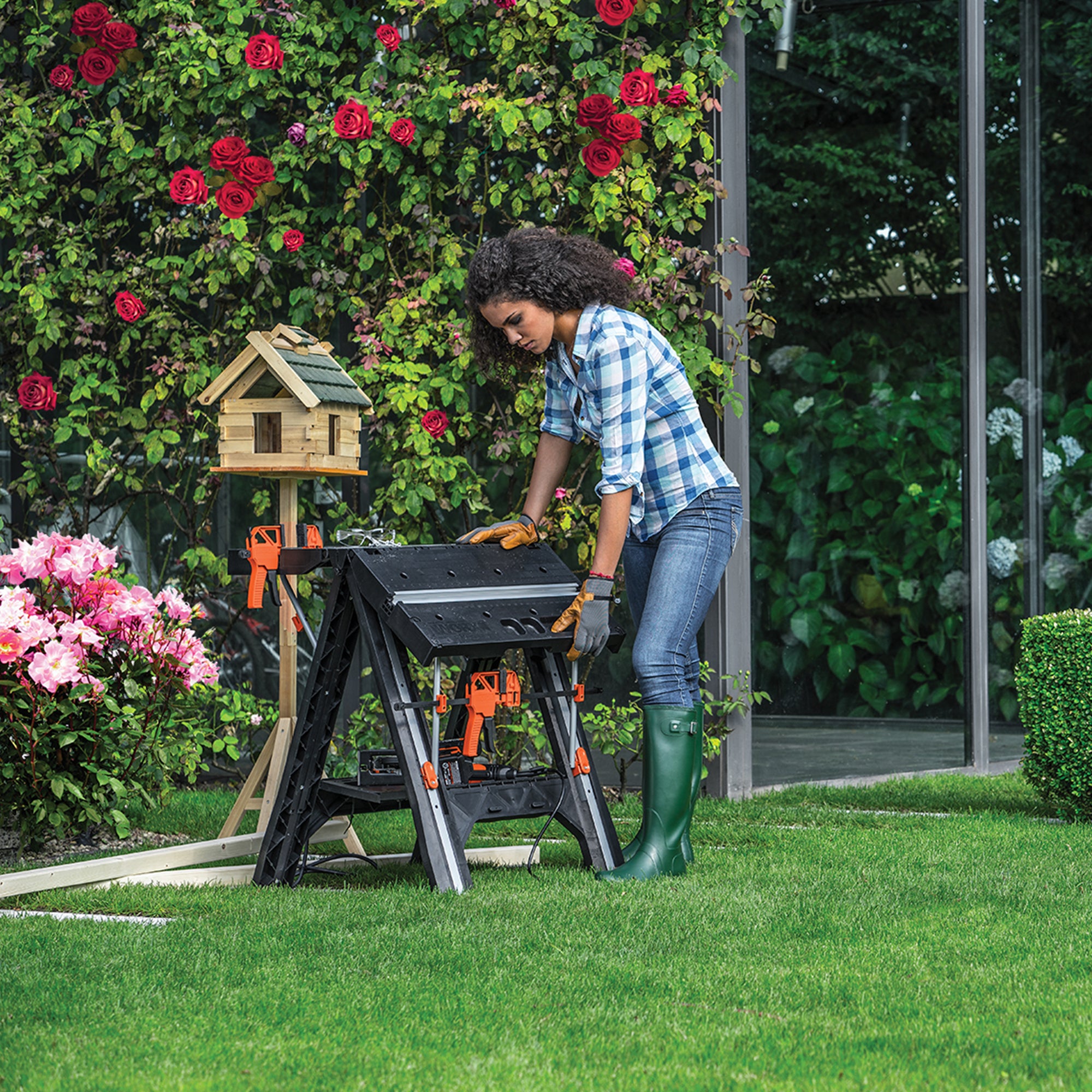 Worx - Pegasus Foldable Worktable / Sawhorse with Quick Clamps
